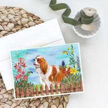 Load image into Gallery viewer, Cavalier Spaniel Spring Greeting Cards -  Blank Note Cards – 8-Pack of Artist-Designed Cards with Envelopes