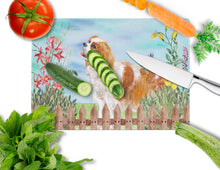 Load image into Gallery viewer, Cavalier Spaniel Spring Glass Cutting Boards – Durable, Decorative Kitchen Art Large CK1225LCB