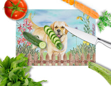 Load image into Gallery viewer, Golden Retriever Spring Glass Cutting Boards – Durable, Decorative Kitchen Art Large CK1226LCB