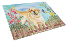Load image into Gallery viewer, Golden Retriever Spring Glass Cutting Boards – Durable, Decorative Kitchen Art Large CK1226LCB