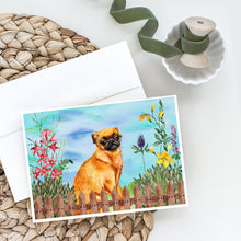 Load image into Gallery viewer, Small Brabant Griffon Spring Greeting Cards -  Blank Note Cards – 8-Pack of Artist-Designed Cards with Envelopes
