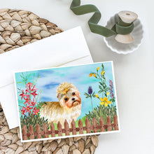Load image into Gallery viewer, Morkie Spring Greeting Cards -  Blank Note Cards – 8-Pack of Artist-Designed Cards with Envelopes