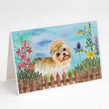 Load image into Gallery viewer, Morkie Spring Greeting Cards -  Blank Note Cards – 8-Pack of Artist-Designed Cards with Envelopes