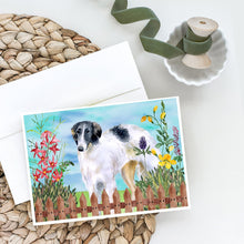 Load image into Gallery viewer, Borzoi Spring Greeting Cards -  Blank Note Cards – 8-Pack of Artist-Designed Cards with Envelopes