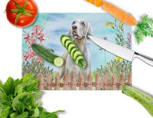 Load image into Gallery viewer, Weimaraner Spring Glass Cutting Boards – Durable, Decorative Kitchen Art Large CK1236LCB