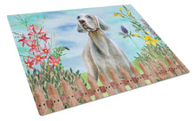 Load image into Gallery viewer, Weimaraner Spring Glass Cutting Boards – Durable, Decorative Kitchen Art Large CK1236LCB