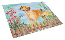 Load image into Gallery viewer, Rhodesian Ridgeback Spring Glass Cutting Boards – Durable, Decorative Kitchen Art Large CK1238LCB
