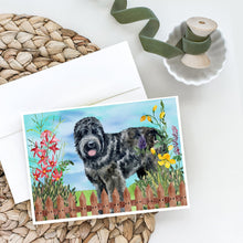 Load image into Gallery viewer, Black Russian Terrier Spring Greeting Cards -  Blank Note Cards – 8-Pack of Artist-Designed Cards with Envelopes