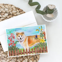 Load image into Gallery viewer, Shiba Inu Spring Greeting Cards -  Blank Note Cards – 8-Pack of Artist-Designed Cards with Envelopes