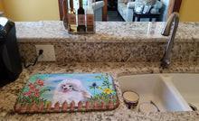 Load image into Gallery viewer, Medium White Poodle Spring Dish Drying Mat – Absorbent, Artistic Kitchen Essentials CK1245DDM