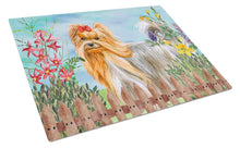 Load image into Gallery viewer, Yorkshire Terrier Spring Glass Cutting Boards – Durable, Decorative Kitchen Art Large CK1247LCB