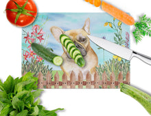 Load image into Gallery viewer, French Bulldog Spring Glass Cutting Boards – Durable, Decorative Kitchen Art Large CK1250LCB