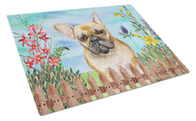 Load image into Gallery viewer, French Bulldog Spring Glass Cutting Boards – Durable, Decorative Kitchen Art Large CK1250LCB