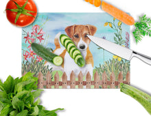 Load image into Gallery viewer, Jack Russell Terrier Spring Glass Cutting Boards – Durable, Decorative Kitchen Art Large CK1251LCB