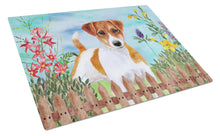 Load image into Gallery viewer, Jack Russell Terrier Spring Glass Cutting Boards – Durable, Decorative Kitchen Art Large CK1251LCB