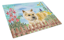 Load image into Gallery viewer, Cairn Terrier Spring Glass Cutting Boards – Durable, Decorative Kitchen Art Large CK1252LCB