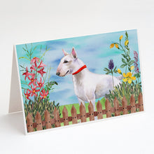 Load image into Gallery viewer, Bull Terrier Spring Greeting Cards -  Blank Note Cards – 8-Pack of Artist-Designed Cards with Envelopes