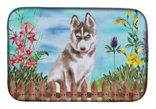 Load image into Gallery viewer, Siberian Husky Grey Spring Dish Drying Mat – Absorbent, Artistic Kitchen Essentials CK1258DDM