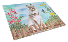 Load image into Gallery viewer, Siberian Husky Grey Spring Glass Cutting Boards – Durable, Decorative Kitchen Art Large CK1258LCB