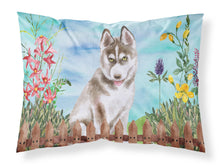 Load image into Gallery viewer, Siberian Husky Grey Spring  Standard Pillowcase – Artistic Decorative Front, White Back CK1258PILLOWCASE