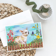 Load image into Gallery viewer, Chihuahua Leg up Spring Greeting Cards -  Blank Note Cards – 8-Pack of Artist-Designed Cards with Envelopes