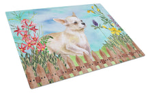Load image into Gallery viewer, Chihuahua Leg up Spring Glass Cutting Boards – Durable, Decorative Kitchen Art Large CK1259LCB