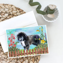 Load image into Gallery viewer, Newfoundland Puppy Spring Greeting Cards -  Blank Note Cards – 8-Pack of Artist-Designed Cards with Envelopes