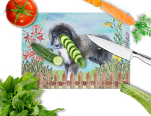 Load image into Gallery viewer, Newfoundland Puppy Spring Glass Cutting Boards – Durable, Decorative Kitchen Art Large CK1261LCB