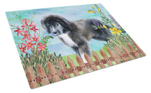 Load image into Gallery viewer, Newfoundland Puppy Spring Glass Cutting Boards – Durable, Decorative Kitchen Art Large CK1261LCB