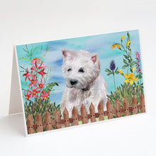 Load image into Gallery viewer, Westie Spring Greeting Cards -  Blank Note Cards – 8-Pack of Artist-Designed Cards with Envelopes