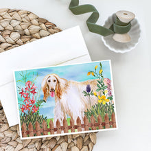 Load image into Gallery viewer, Afghan Hound Spring Greeting Cards -  Blank Note Cards – 8-Pack of Artist-Designed Cards with Envelopes