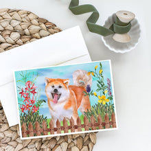 Load image into Gallery viewer, Akita Spring Greeting Cards -  Blank Note Cards – 8-Pack of Artist-Designed Cards with Envelopes
