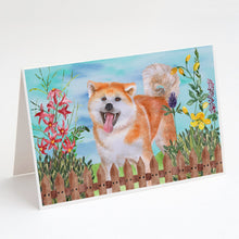 Load image into Gallery viewer, Akita Spring Greeting Cards -  Blank Note Cards – 8-Pack of Artist-Designed Cards with Envelopes