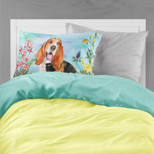Load image into Gallery viewer, Basset Hound Spring  Standard Pillowcase – Artistic Decorative Front, White Back CK1266PILLOWCASE