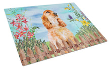 Load image into Gallery viewer, Cocker Spaniel Spring Glass Cutting Boards – Durable, Decorative Kitchen Art Large CK1268LCB