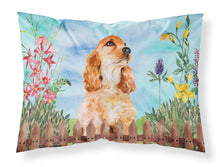 Load image into Gallery viewer, Cocker Spaniel Spring  Standard Pillowcase – Artistic Decorative Front, White Back CK1268PILLOWCASE