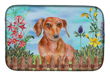 Load image into Gallery viewer, Red Dachshund Spring Dish Drying Mat – Absorbent, Artistic Kitchen Essentials CK1269DDM