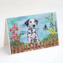 Load image into Gallery viewer, Dalmatian Puppy Spring Greeting Cards -  Blank Note Cards – 8-Pack of Artist-Designed Cards with Envelopes