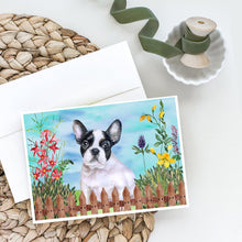 Load image into Gallery viewer, French Bulldog Black White Spring Greeting Cards -  Blank Note Cards – 8-Pack of Artist-Designed Cards with Envelopes