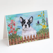 Load image into Gallery viewer, French Bulldog Black White Spring Greeting Cards -  Blank Note Cards – 8-Pack of Artist-Designed Cards with Envelopes