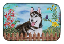 Load image into Gallery viewer, Siberian Husky #2 Spring Dish Drying Mat – Absorbent, Artistic Kitchen Essentials CK1274DDM