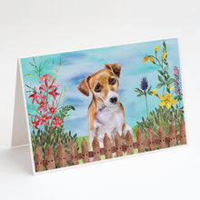Load image into Gallery viewer, Jack Russell Terrier #2 Spring Greeting Cards -  Blank Note Cards – 8-Pack of Artist-Designed Cards with Envelopes