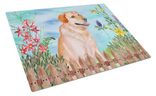 Load image into Gallery viewer, Labrador Retriever Spring Glass Cutting Boards – Durable, Decorative Kitchen Art Large CK1276LCB