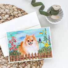 Load image into Gallery viewer, Pomeranian #2 Spring Greeting Cards -  Blank Note Cards – 8-Pack of Artist-Designed Cards with Envelopes