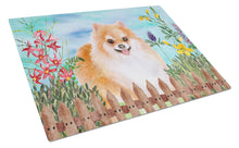 Load image into Gallery viewer, Pomeranian #2 Spring Glass Cutting Boards – Durable, Decorative Kitchen Art Large CK1278LCB