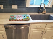 Load image into Gallery viewer, White Standard Poodle Spring Dish Drying Mat – Absorbent, Artistic Kitchen Essentials CK1279DDM