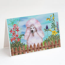 Load image into Gallery viewer, White Standard Poodle Spring Greeting Cards -  Blank Note Cards – 8-Pack of Artist-Designed Cards with Envelopes