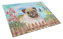 Load image into Gallery viewer, Fawn Pug Spring Glass Cutting Boards – Durable, Decorative Kitchen Art Large CK1280LCB
