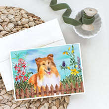 Load image into Gallery viewer, Sheltie Spring Greeting Cards -  Blank Note Cards – 8-Pack of Artist-Designed Cards with Envelopes