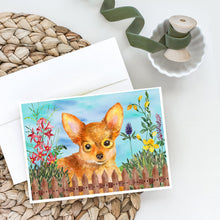 Load image into Gallery viewer, Toy Terrier Spring Greeting Cards -  Blank Note Cards – 8-Pack of Artist-Designed Cards with Envelopes